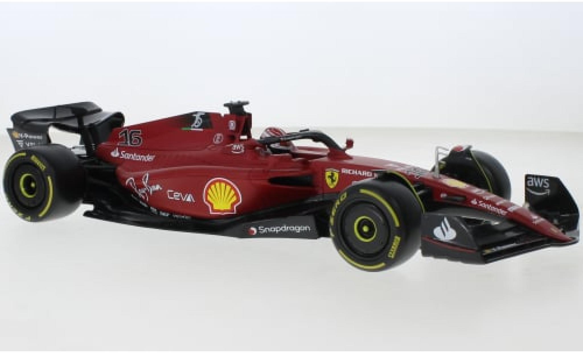 Ferrari F1 1/18 Burago Bburago -75 No.16 Scuderia Formel 1 2022 1:18 modellino in miniatura