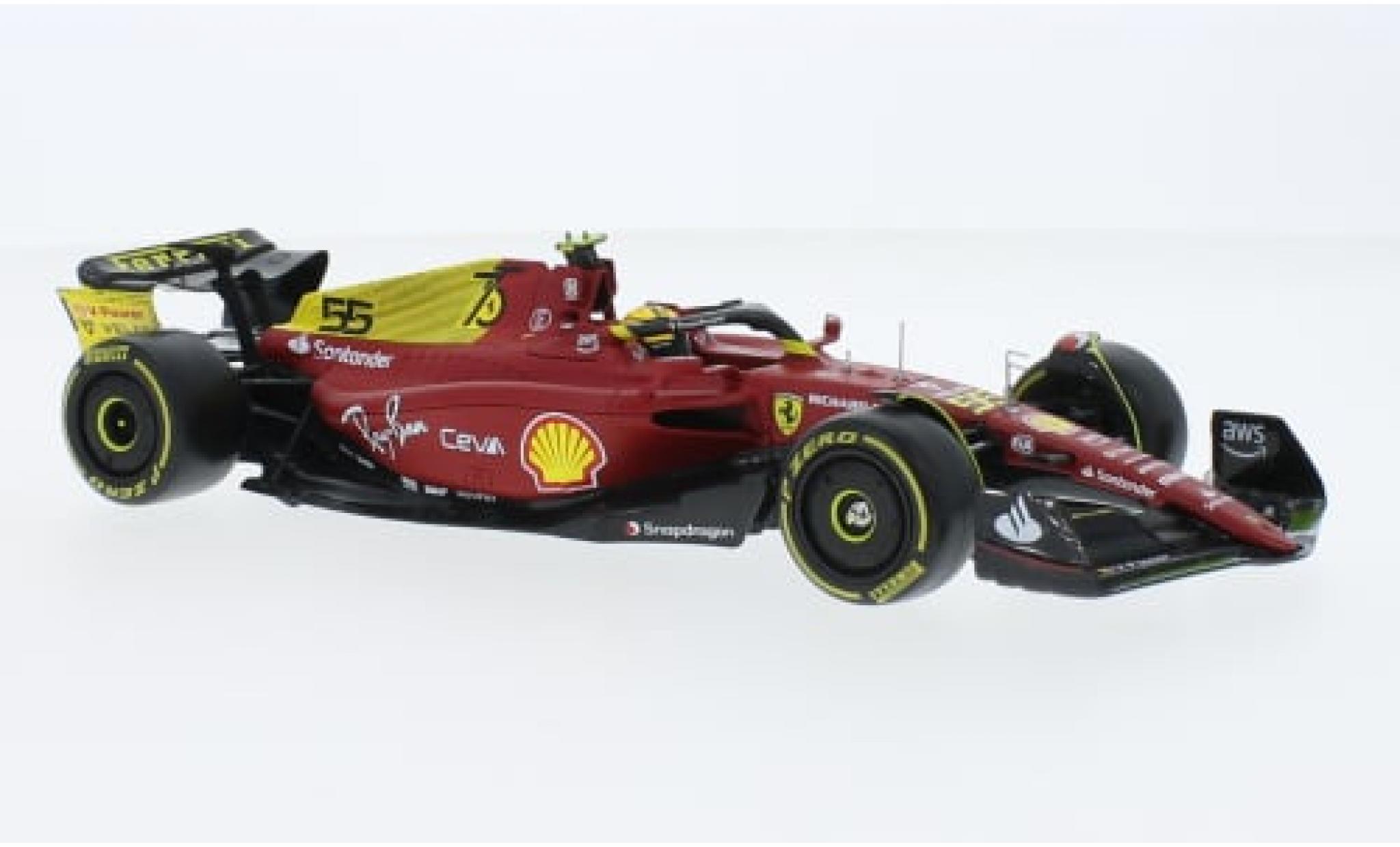 Ferrari F1 1/24 Burago Bburago -75 No.55 Scuderia Formel 1 GP Monza 2022 1:24 modellino in miniatura