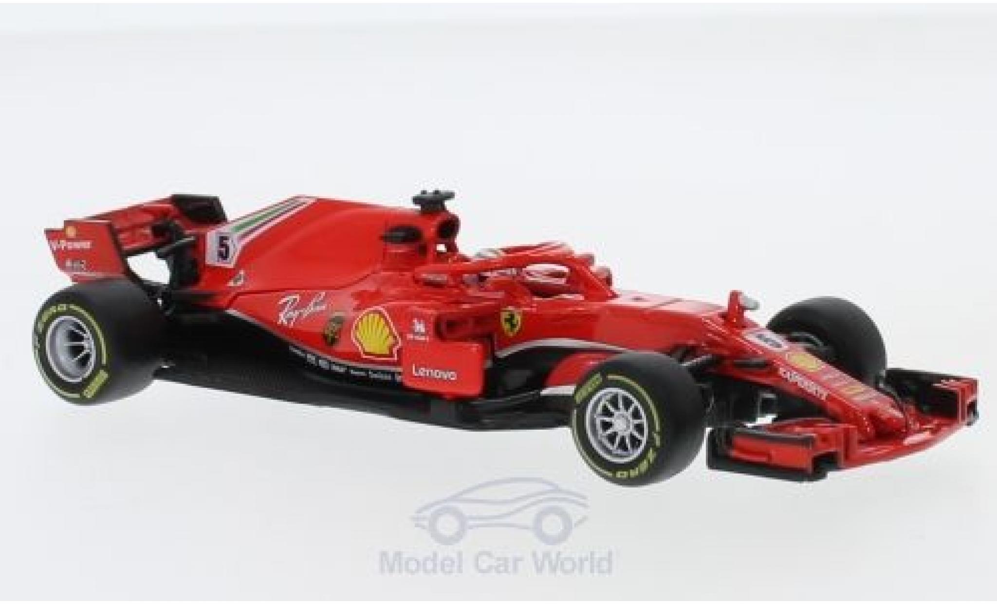 Ferrari F1 1/43 Burago No.5 Formel 1 2018 S.Vettel modellino in miniatura