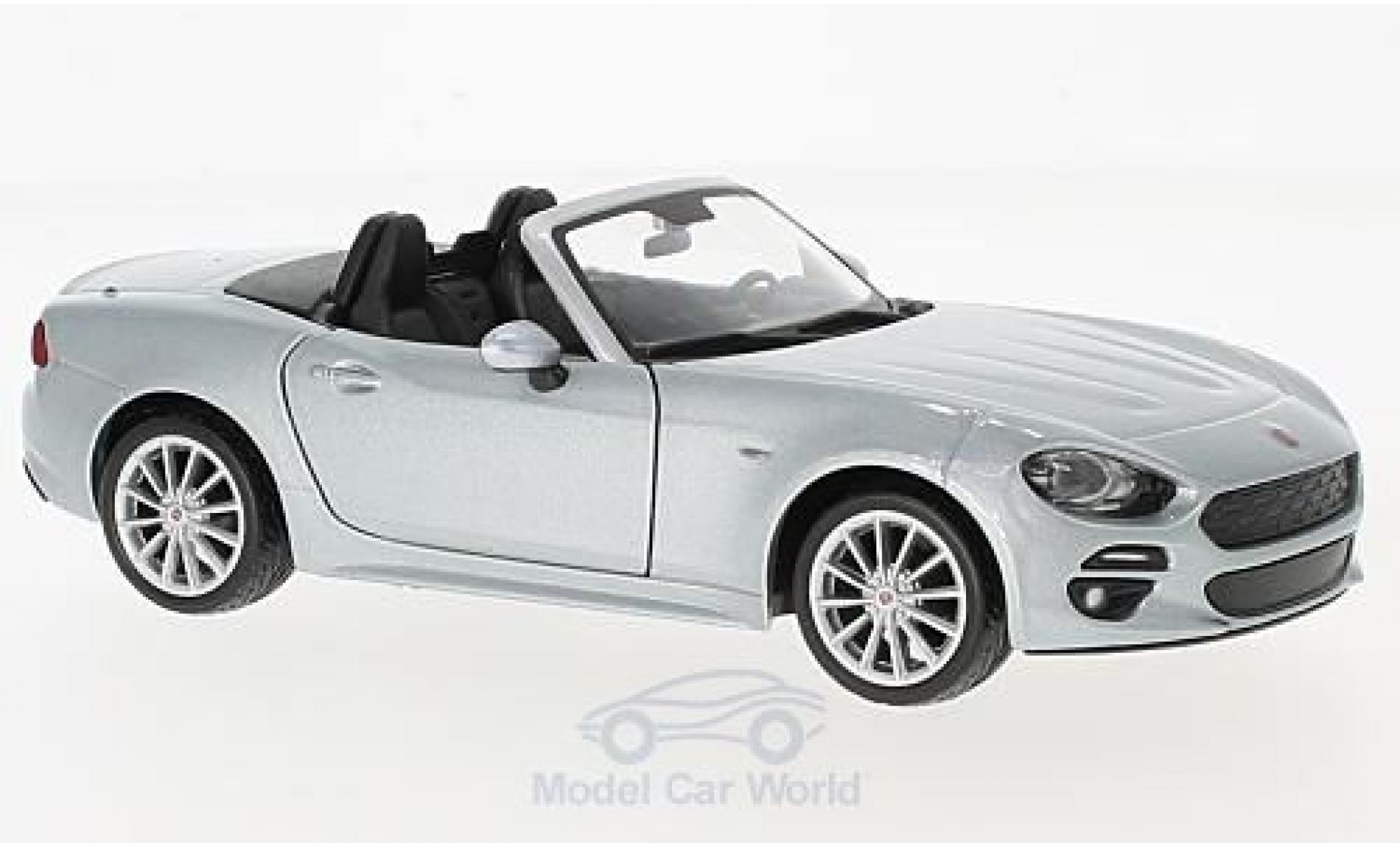 Fiat 124 1/24 Burago Spider metallico grigio 2017 ohne Vitrine modellino in miniatura