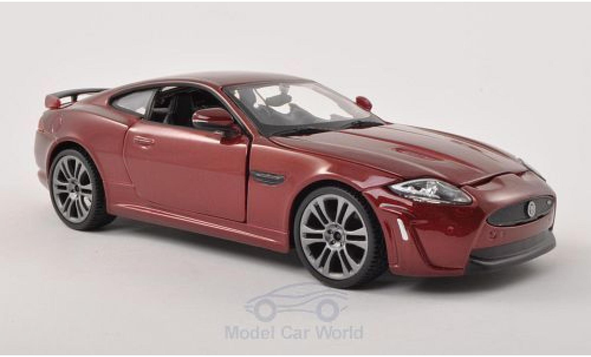 Jaguar XKR S 1/24 Burago -S metallico rosso modellino in miniatura