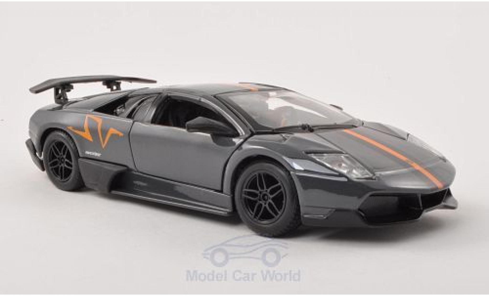 Lamborghini Murcielago 1/24 Burago LP 670-4 SV metallico grigio/orange modellino in miniatura