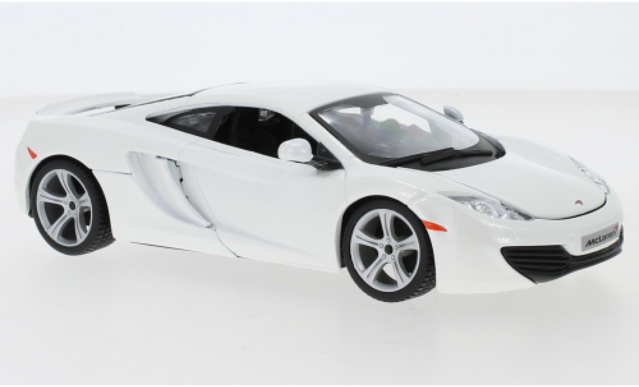 McLaren MP4-12C 1/24 Burago metallico bianco 2016 modellino in miniatura