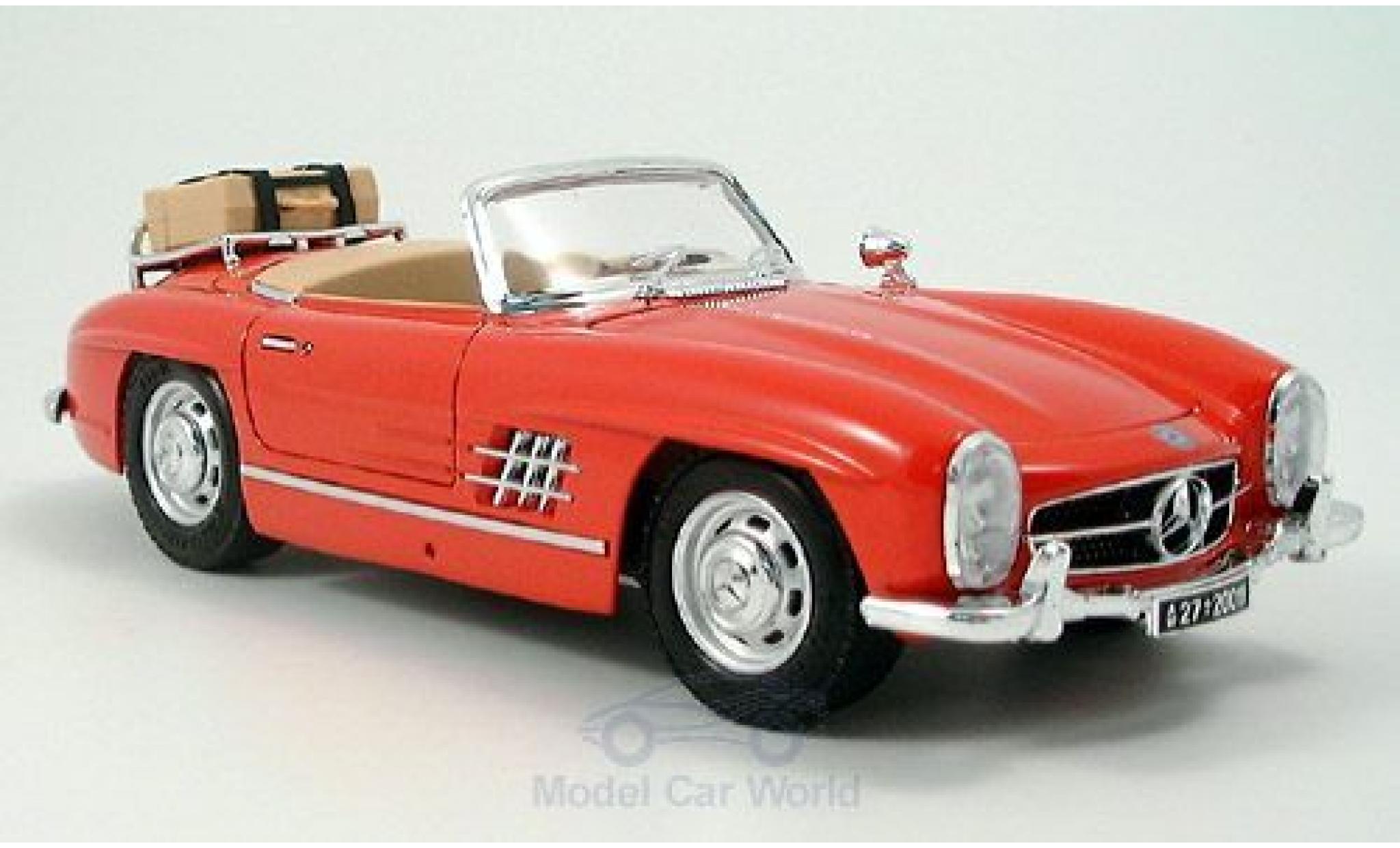 Mercedes 300 1/18 Burago SL Touring Cabriolet rosso 1957 ohne Vitrine modellino in miniatura