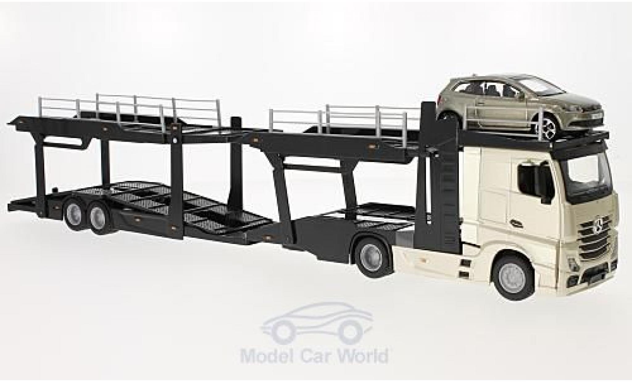 Mercedes Actros 1/43 Burago 2545 Autotransporter mit Volkswagen Polo V GTI modellino in miniatura
