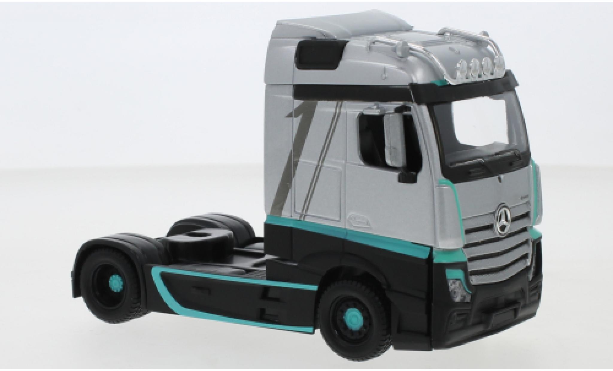 Mercedes Actros 1/43 Burago Gigaspace Custom grigio/Dekor 2020 modellino in miniatura