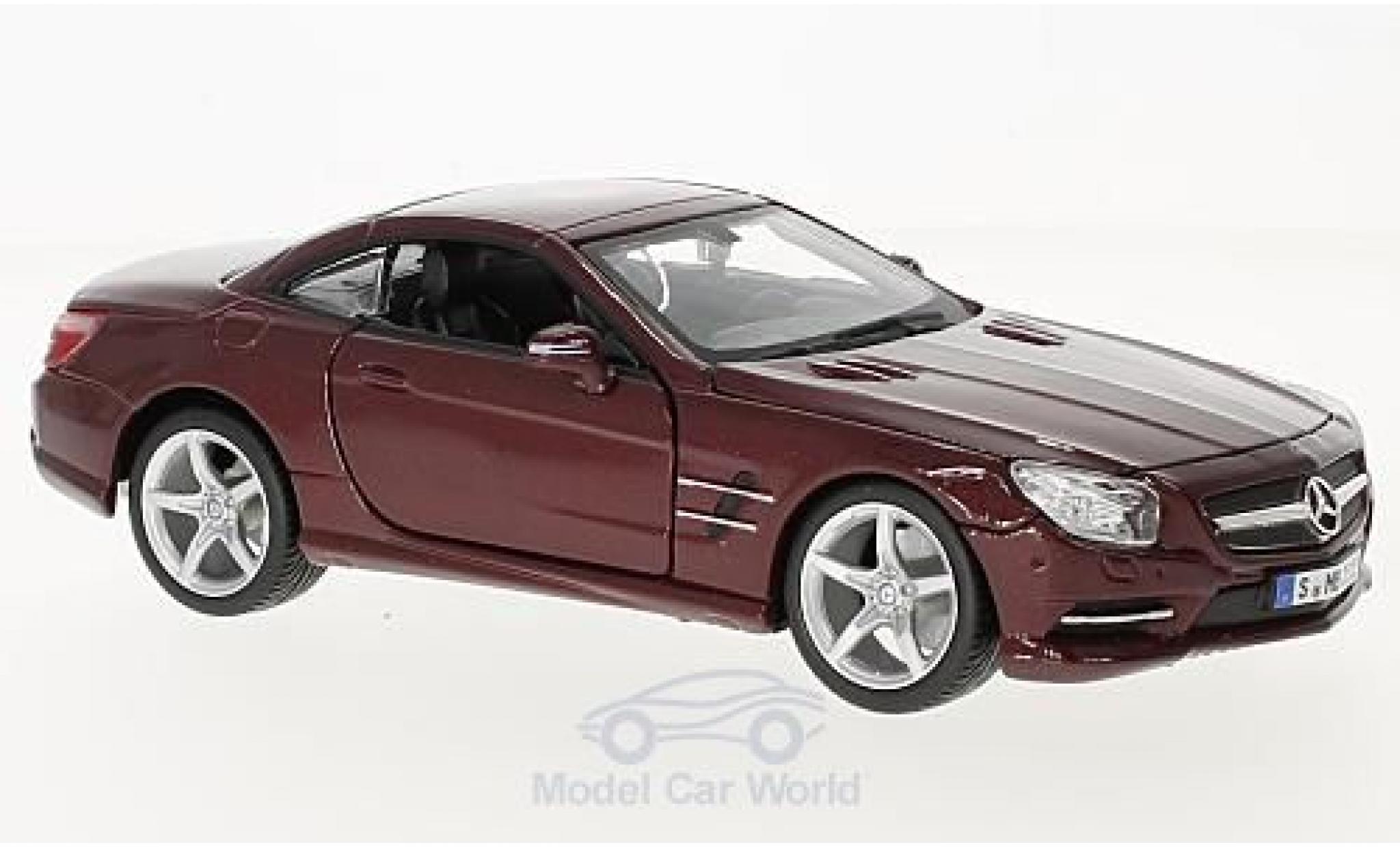 Mercedes Classe SL 1/24 Burago SL 500 (R231) metallico rosso modellino in miniatura