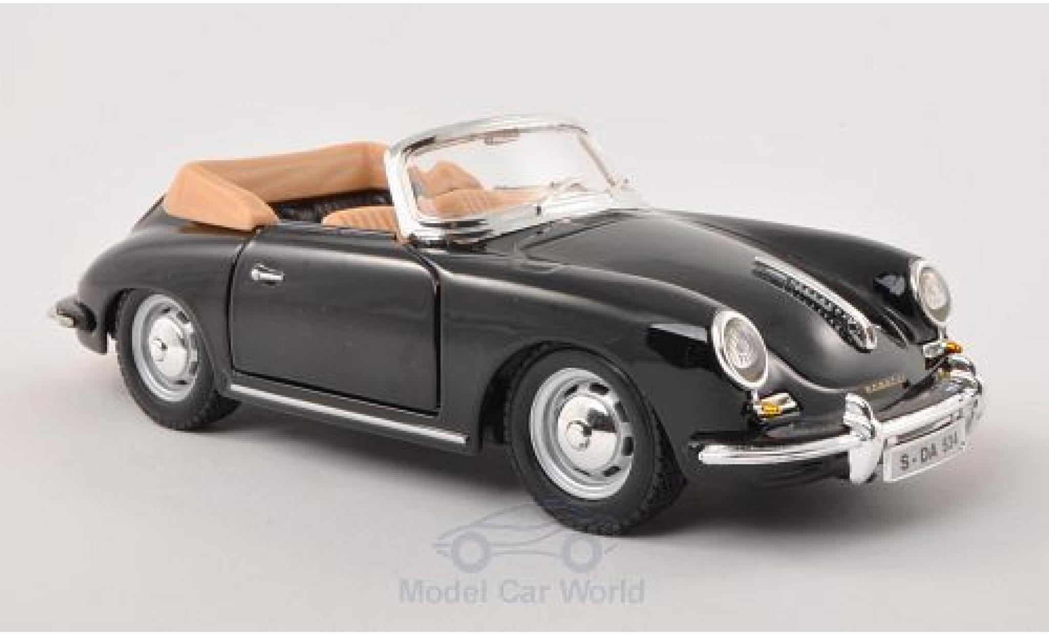 Porsche 356 A 1/24 Burago B Cabriolet nero 1961 modellino in miniatura