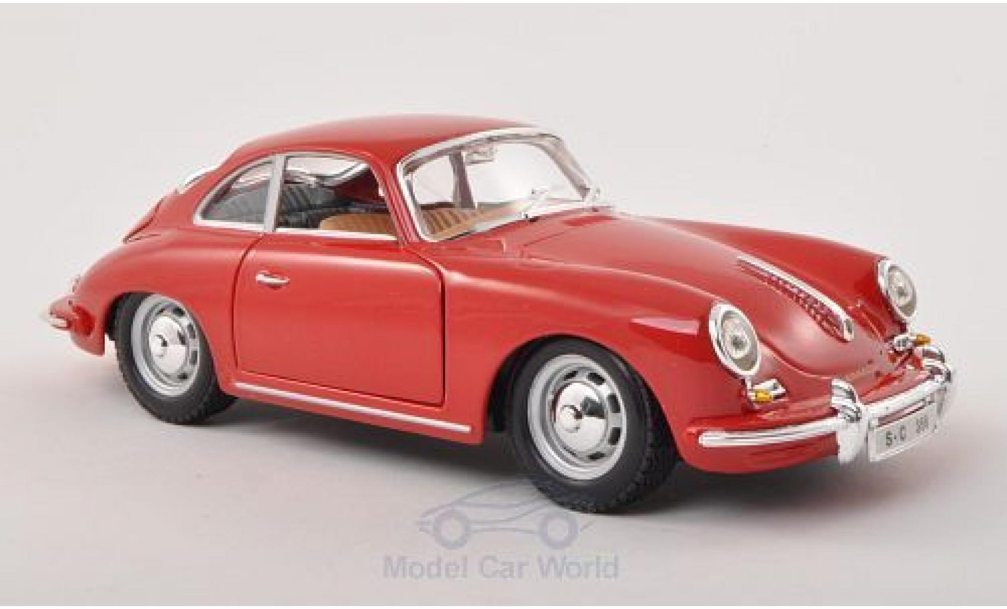 Porsche 356 1/24 Burago B rosso 1961 modellino in miniatura