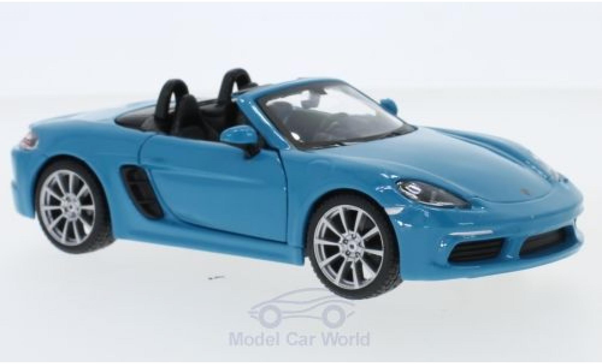 Porsche Boxster 1/24 Burago 718 Cabriolet blu modellino in miniatura