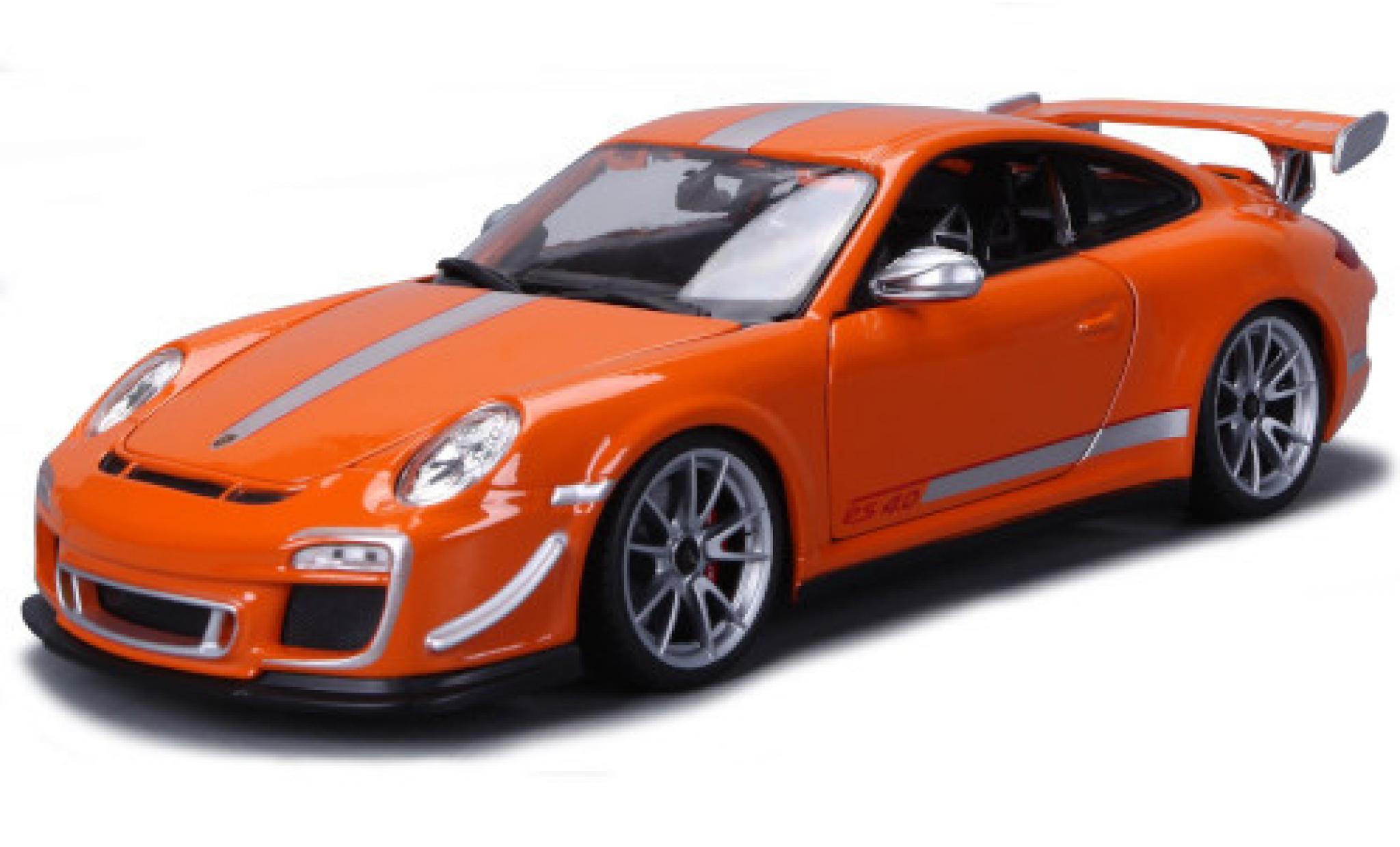 Porsche 997 GT3 RS 1/18 Burago 911 GT3 RS 4.0 (/II) orange/grigio 2012 modellino in miniatura