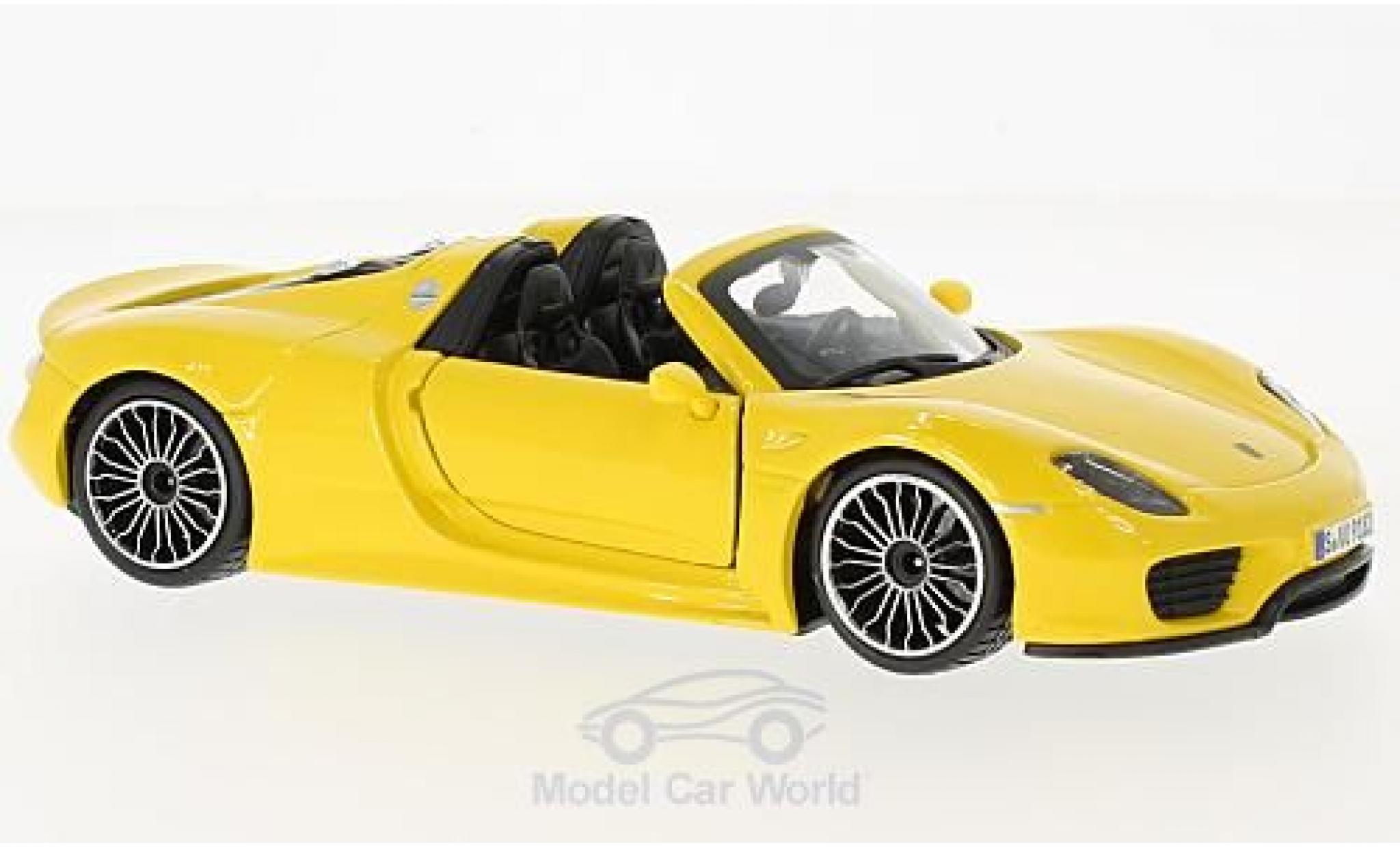 Porsche 918 1/24 Burago Spyder giallo modellino in miniatura