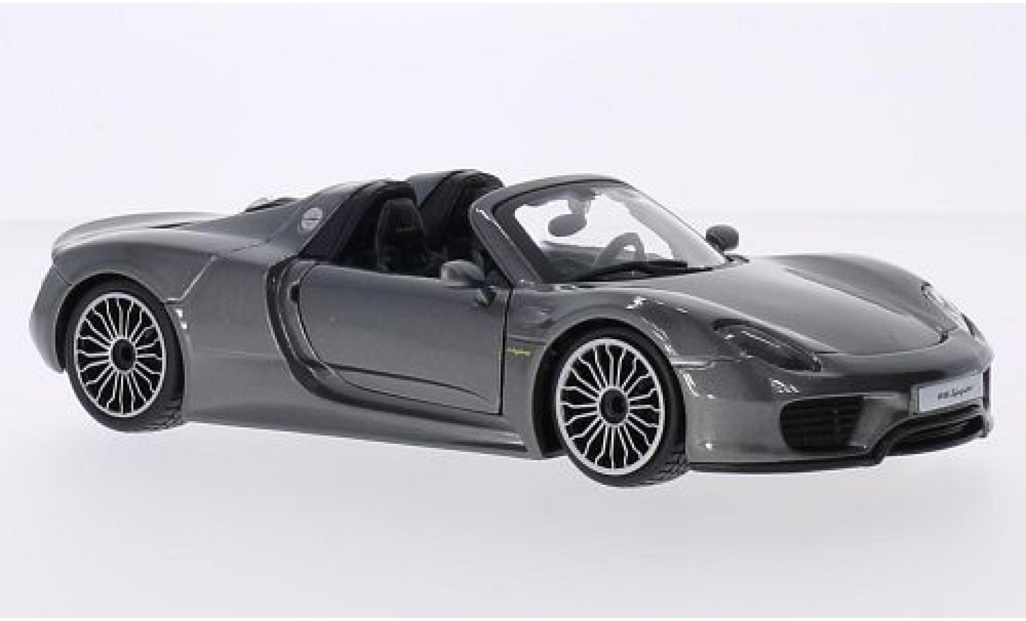 Porsche 918 1/24 Burago Spyder metallico grigio modellino in miniatura