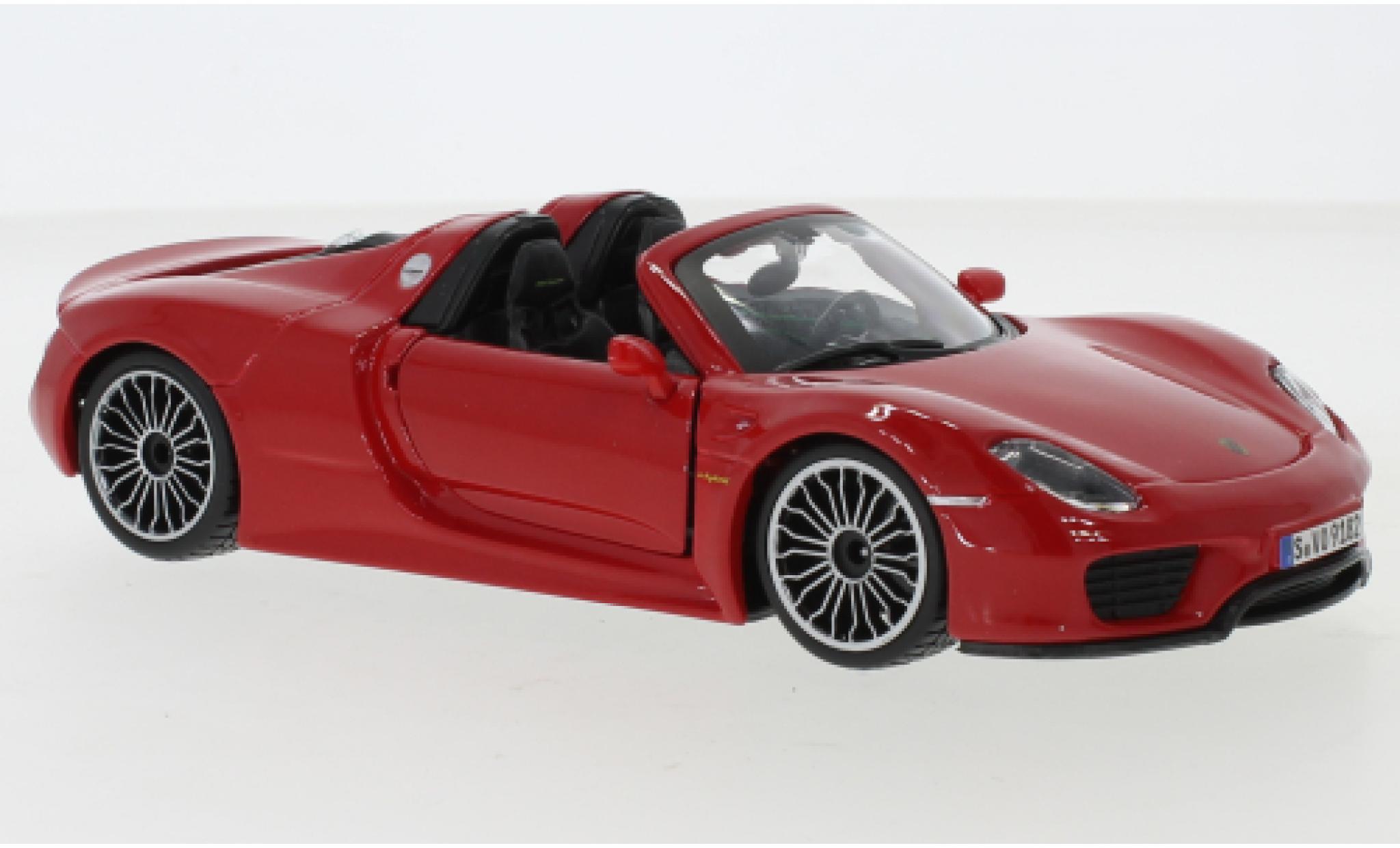 Porsche 918 1/24 Burago Spyder rosso 2015 modellino in miniatura
