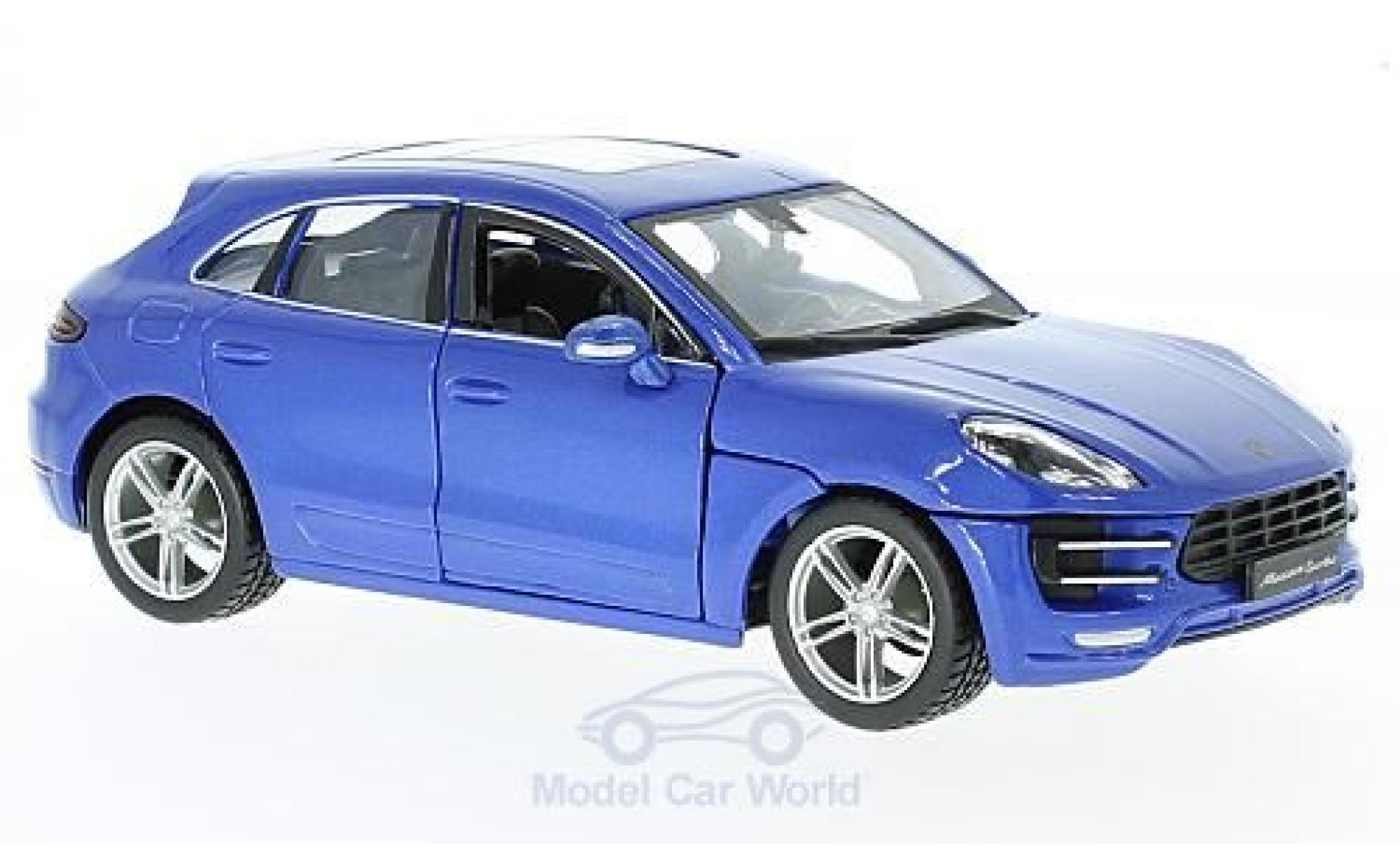 Porsche Macan 1/24 Burago metallico blu modellino in miniatura