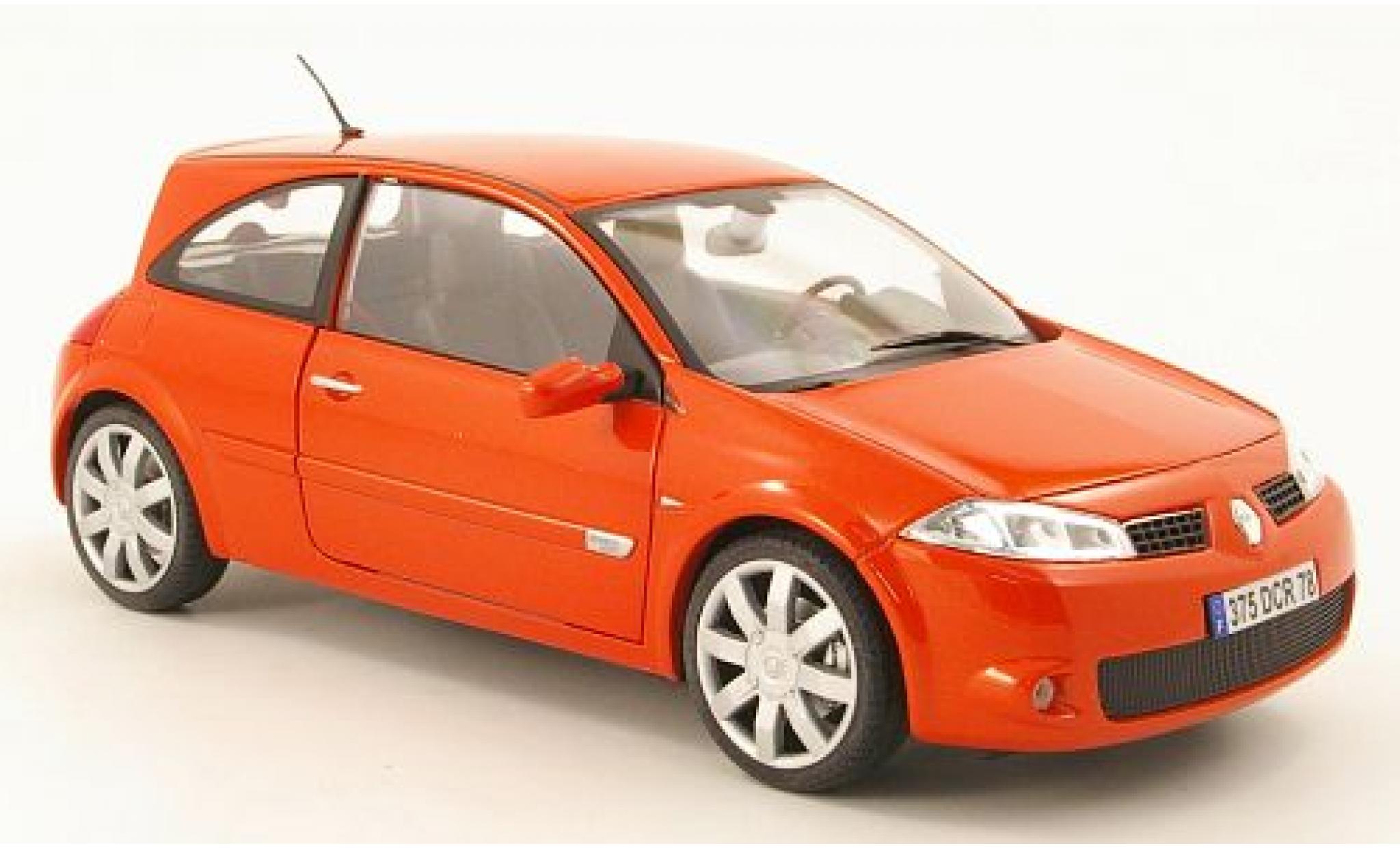 Renault Megane 1/18 Burago RS metallico rosso sans Vitrine modellino in miniatura