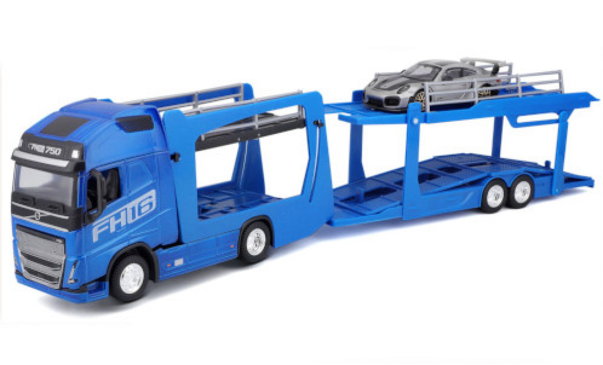 Aston Martin V8 Vantage GT2 1/43 Burago Volvo FH16 GL 750 XXL blu/Dekor Autotransporter inklusive Porsche 911 GT2 RS modellino in miniatura