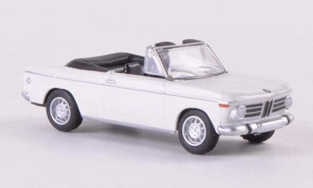 Bmw 2002 1/87 Bub Cabrio bianco modellino in miniatura