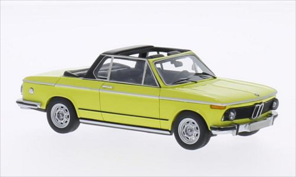 Bmw 2002 1/43 Neo (E10) Baur Cabriolet giallo modellino in miniatura