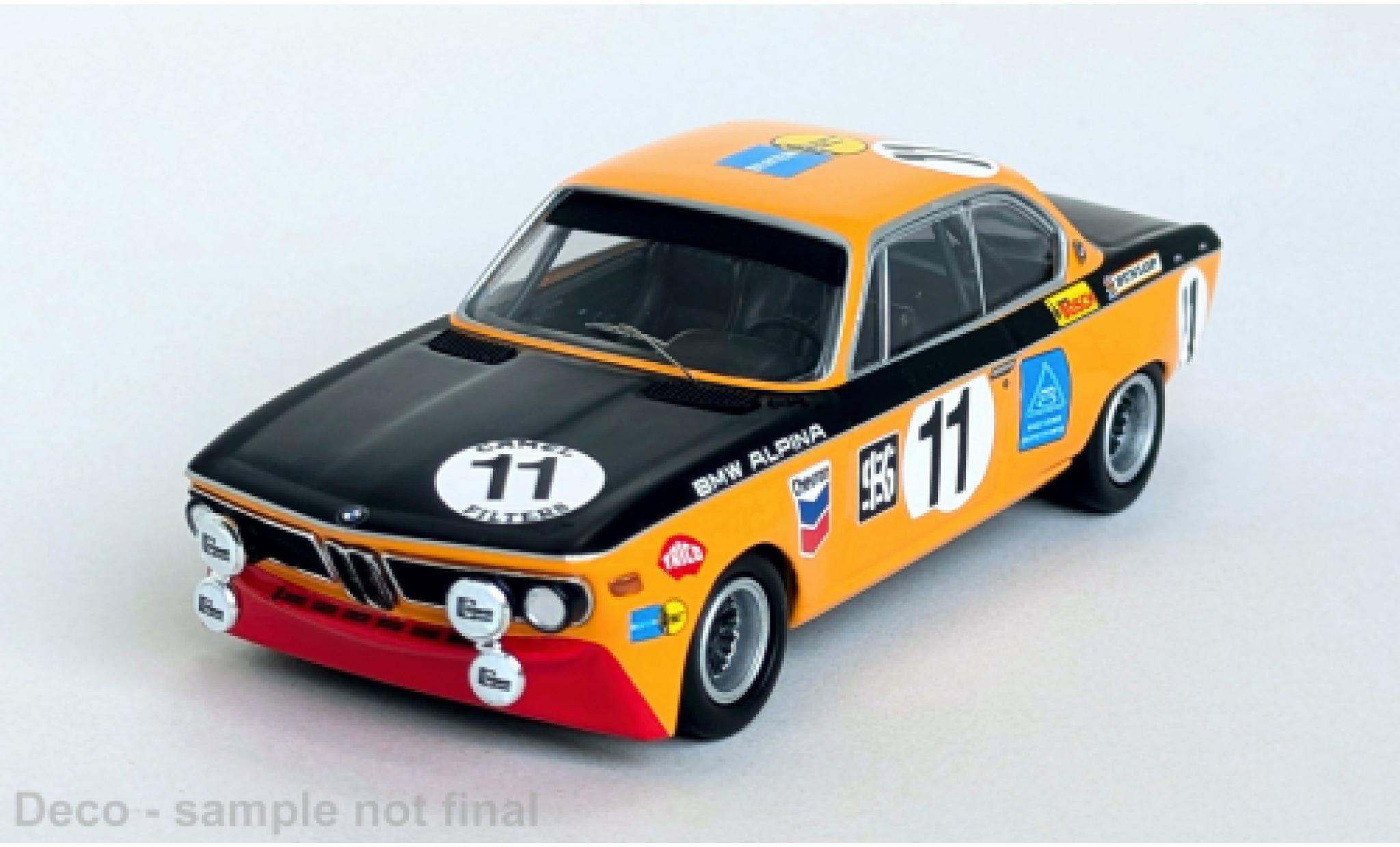 Bmw 2800 1/43 Trofeu CS 24h Spa 1971 #11 G.Huber/W.Kauhsen 1:43 modellino in miniatura