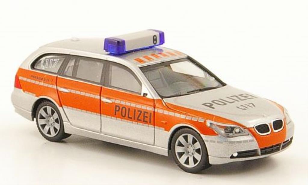 Bmw 520 E61 1/87 Herpa E61 d Touring Polizei Schweiz modellino in miniatura