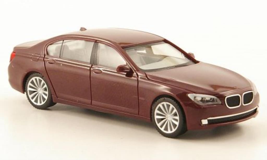 Bmw 740 F02 1/87 Herpa F02 i version longue rosso 2008 modellino in miniatura