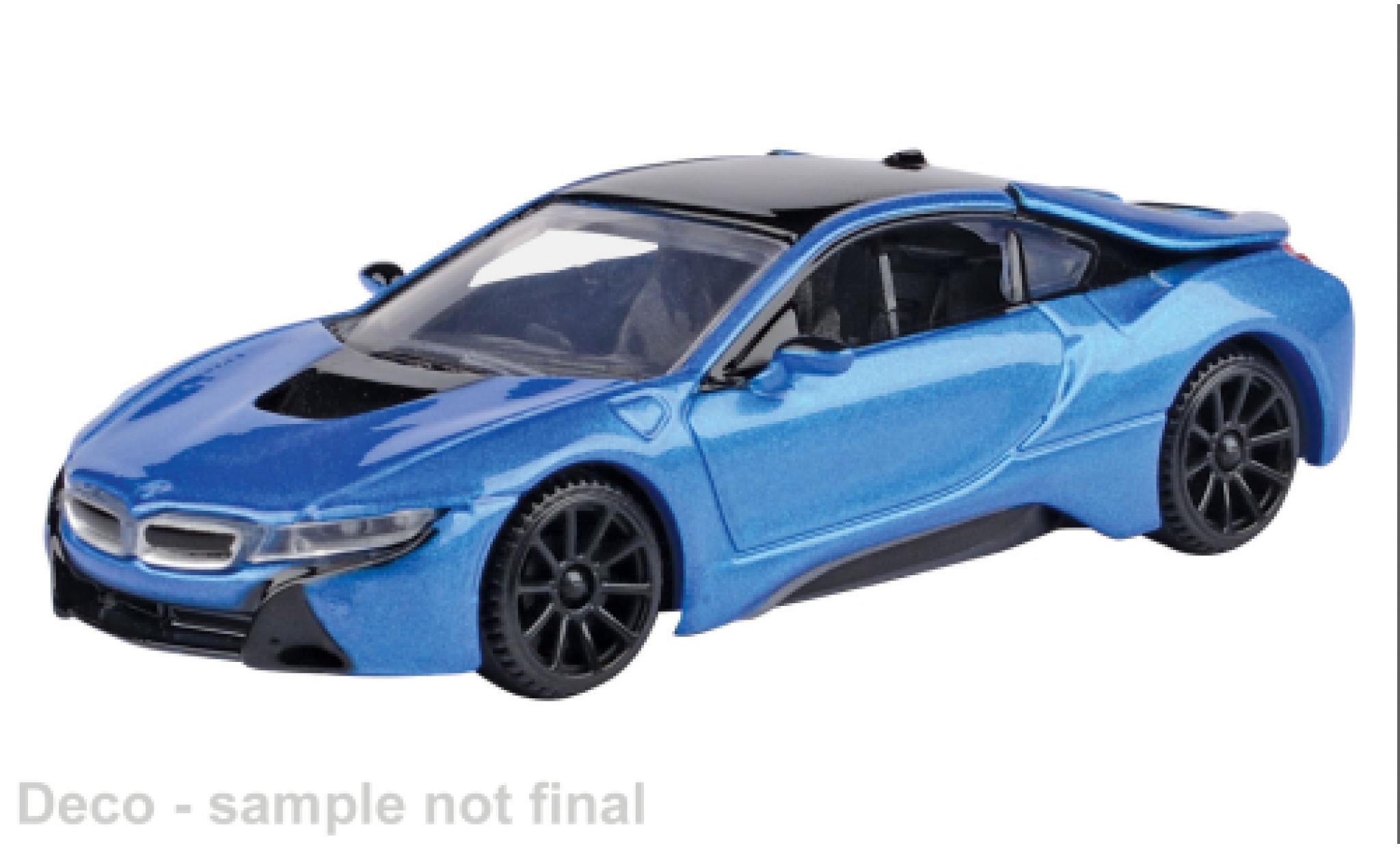 Bmw i8 1/43 Motormax blau/schwarz 2018 1:43 modellino in miniatura