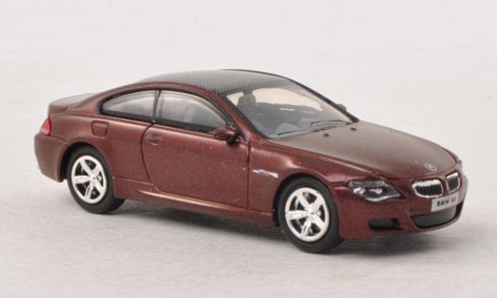 Bmw M6 E63 1/87 Busch E63 rosso/carbon 2005 modellino in miniatura