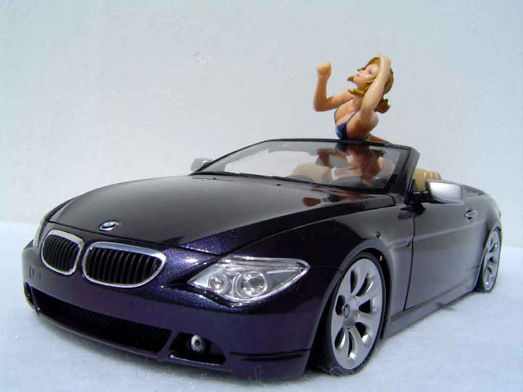 Bmw 645 E64 1/18 Welly E64 ci cabriolet pneus tailles basses modellino in miniatura