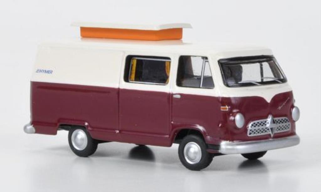 Borgward Hymer 1/87 Bub Caravano rosso-bianco modellino in miniatura