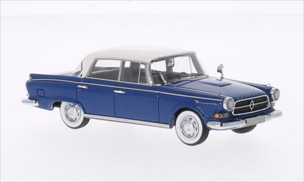 Borgward P100 1/43 Neo blu/bianco 1960 modellino in miniatura