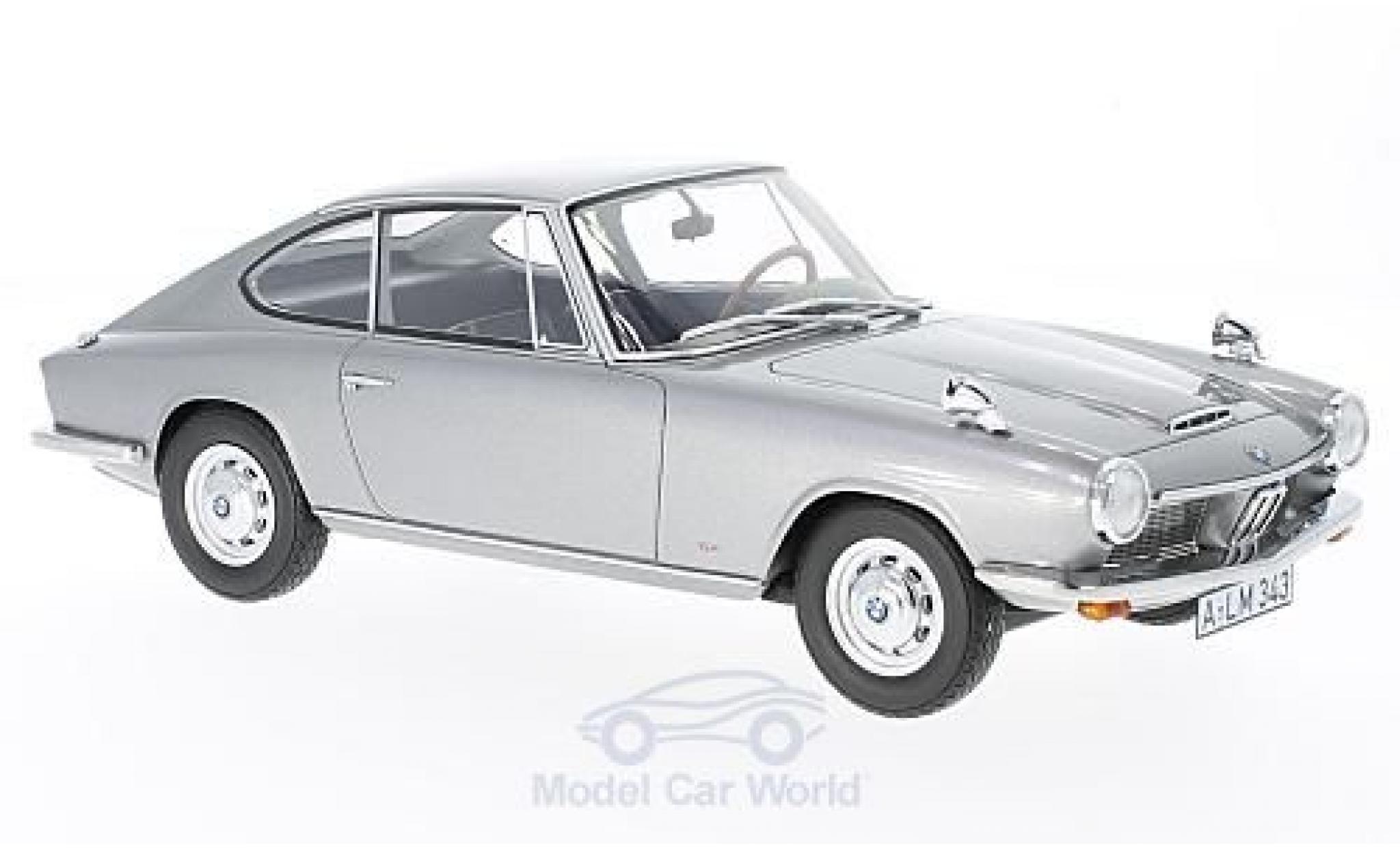 Bmw 1600 GT 1/18 BoS Models GT grigio 1968 modellino in miniatura