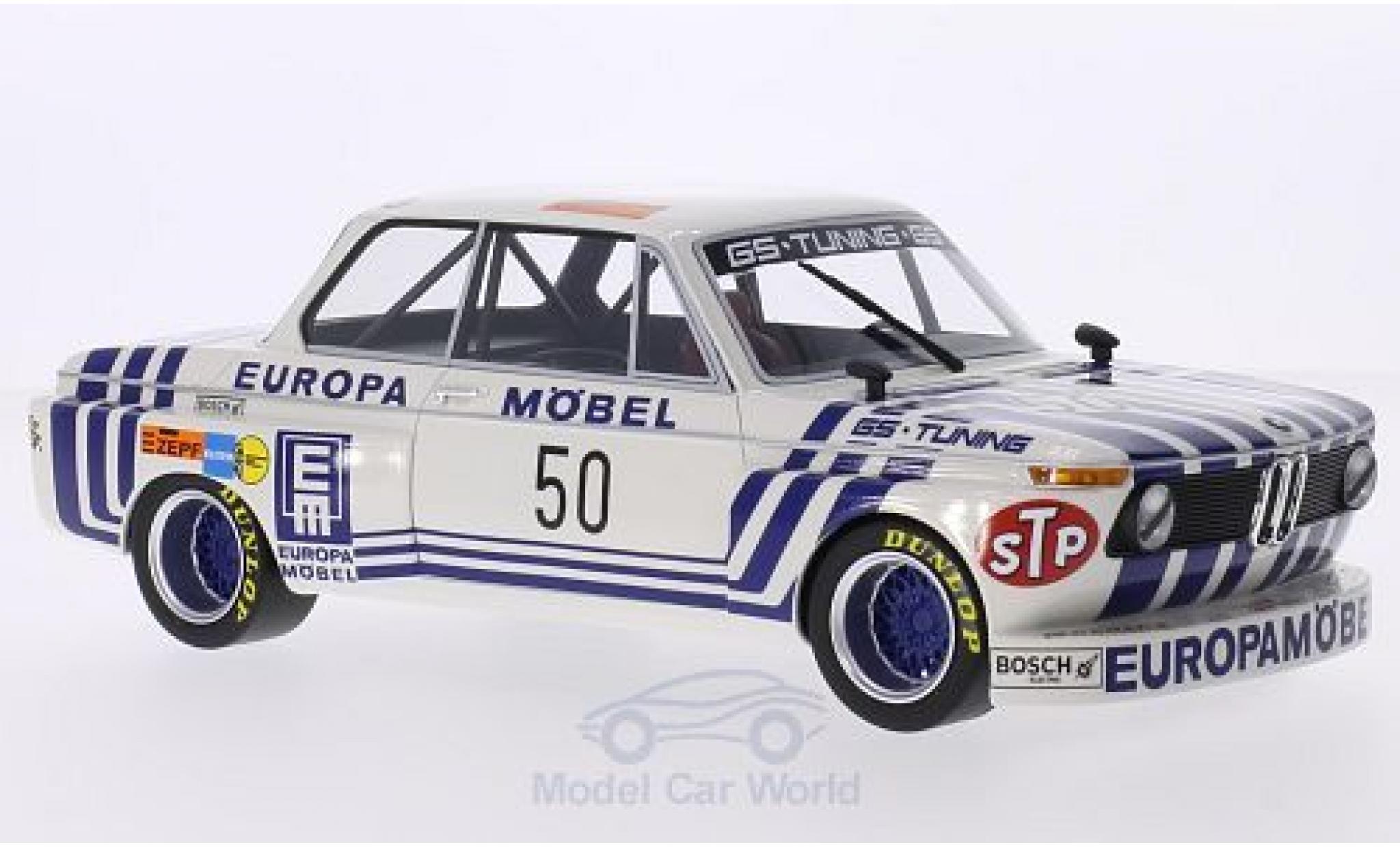 Bmw 2002 1/18 BoS Models Gr.2 No.50 GS Tuning Europa Möbel DRM 1974 J.Obermoser modellino in miniatura