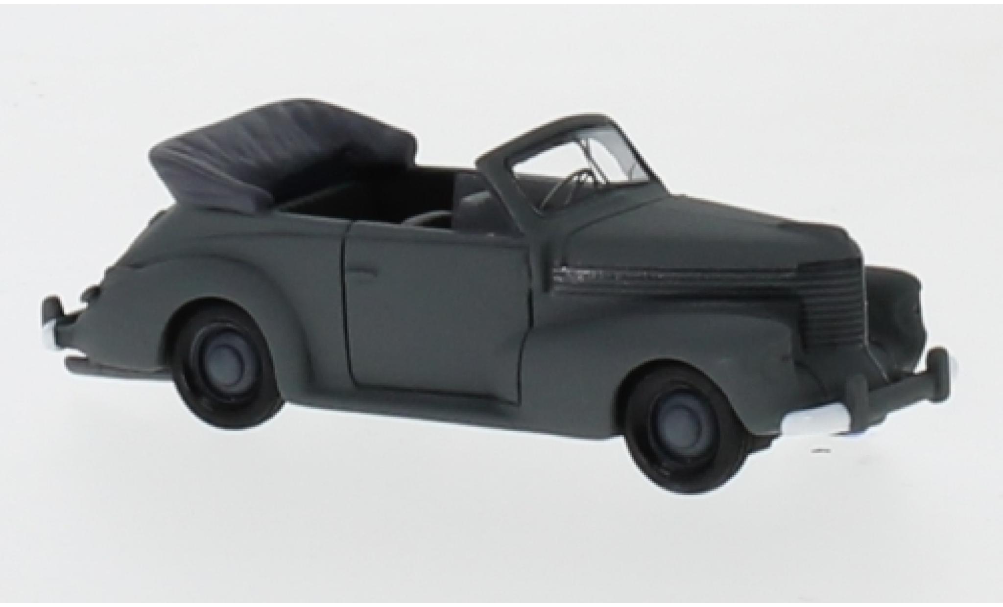 Opel Capitaine 1/87 BoS Models BoS-Models cabriolet grigio mat Wehrmacht 1940 modellino in miniatura