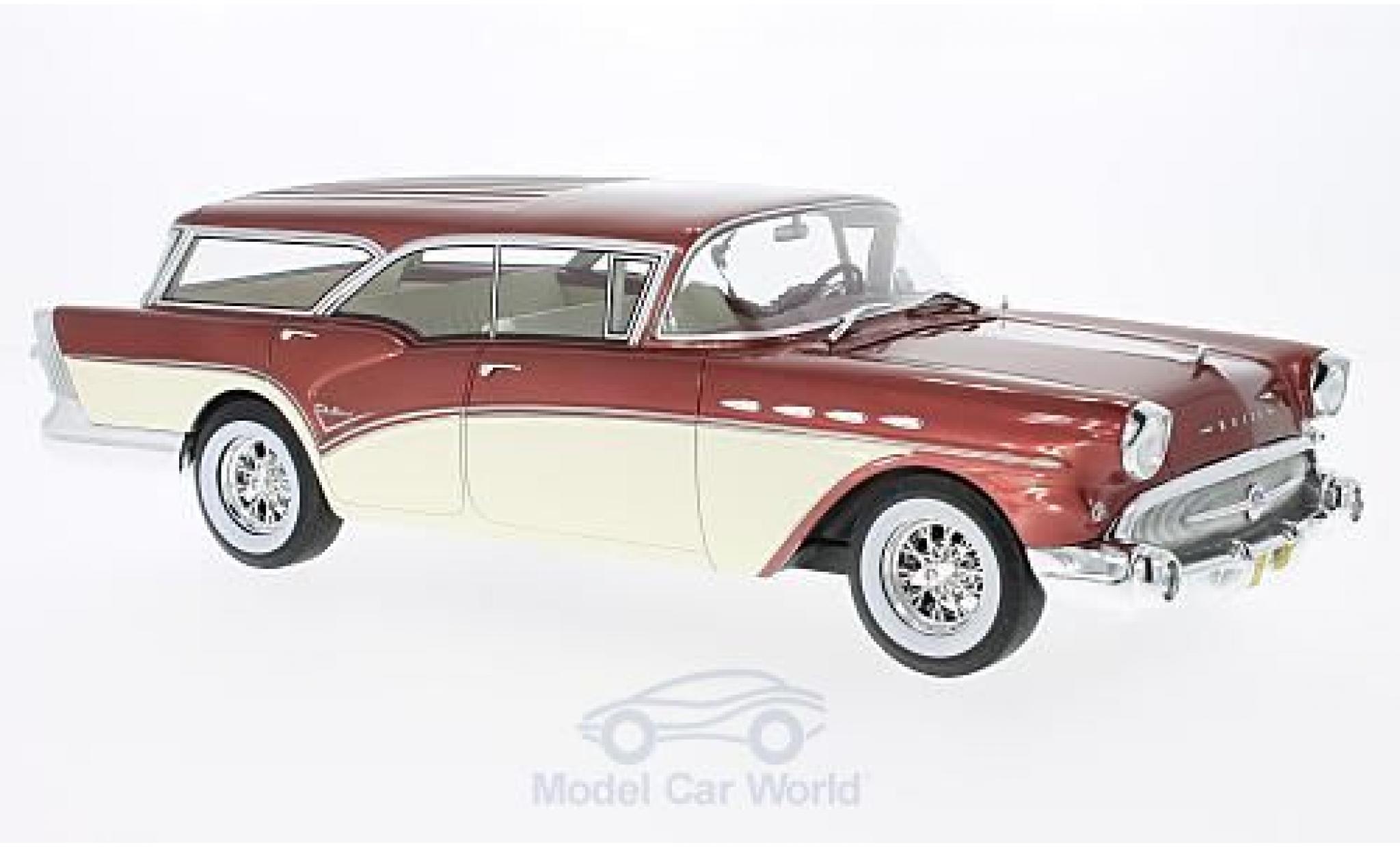 Buick Century 1/18 BoS Models Caballero Estate metallico rosso/beige 1957 ohne Vitrine modellino in miniatura