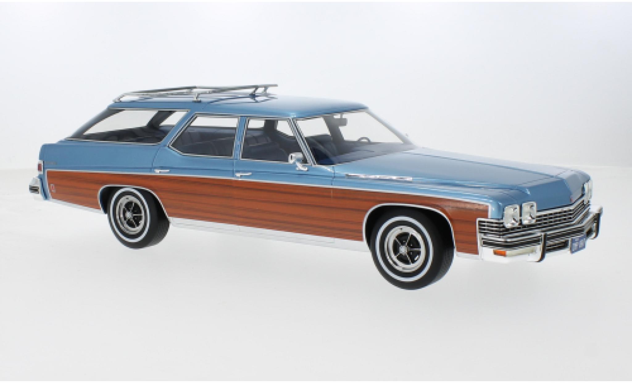 Buick Estate 1/18 BoS Models Wagon metallise blau/Holzoptik 1974 1:18 modellino in miniatura