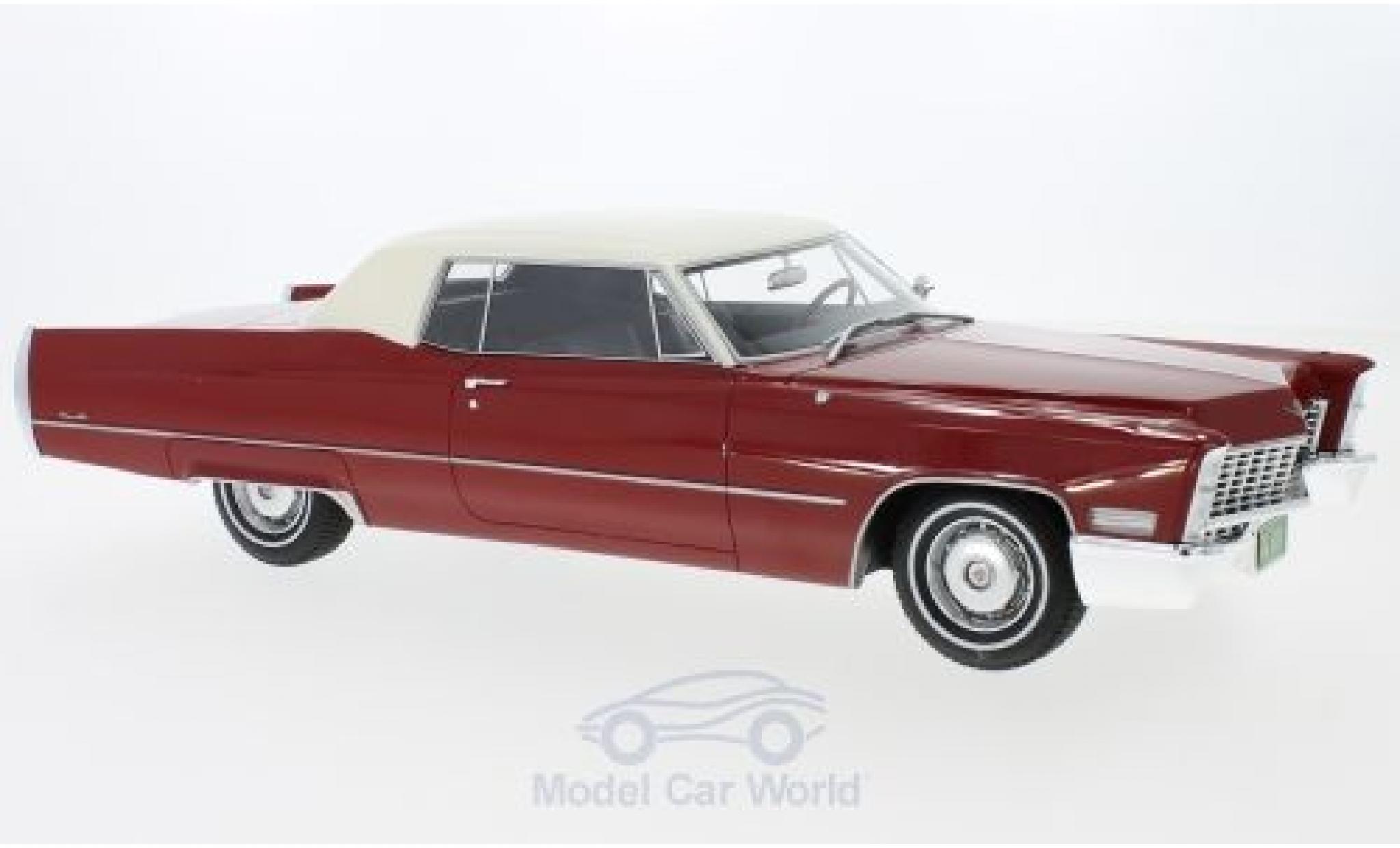 Cadillac Deville 1/18 BoS Models DeVille Coupe rosso/bianco 1967 modellino in miniatura
