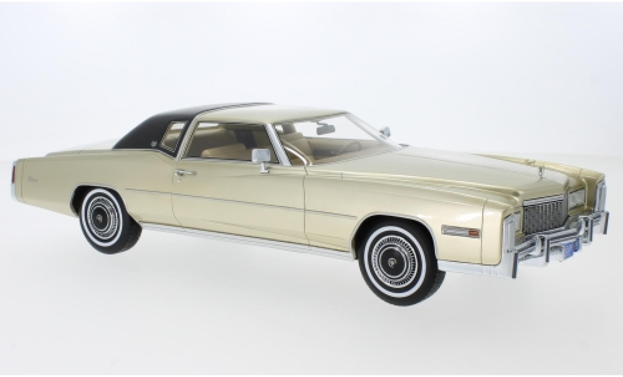 Cadillac Eldorado 1/18 BoS Models Coupe gold/matt-nero 1976 modellino in miniatura