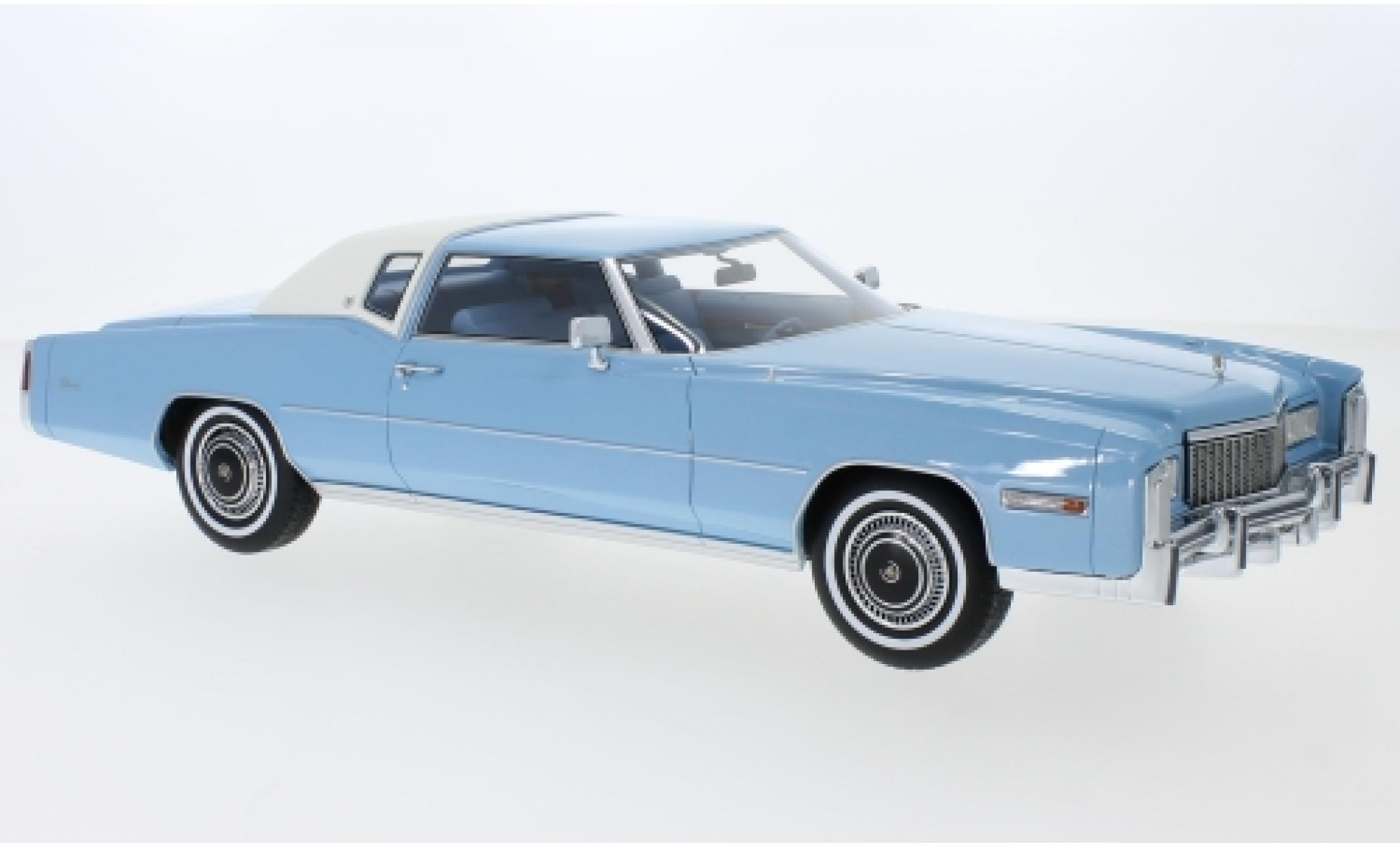 Cadillac Eldorado 1/18 BoS Models metallico blu/bianco 1976 modellino in miniatura