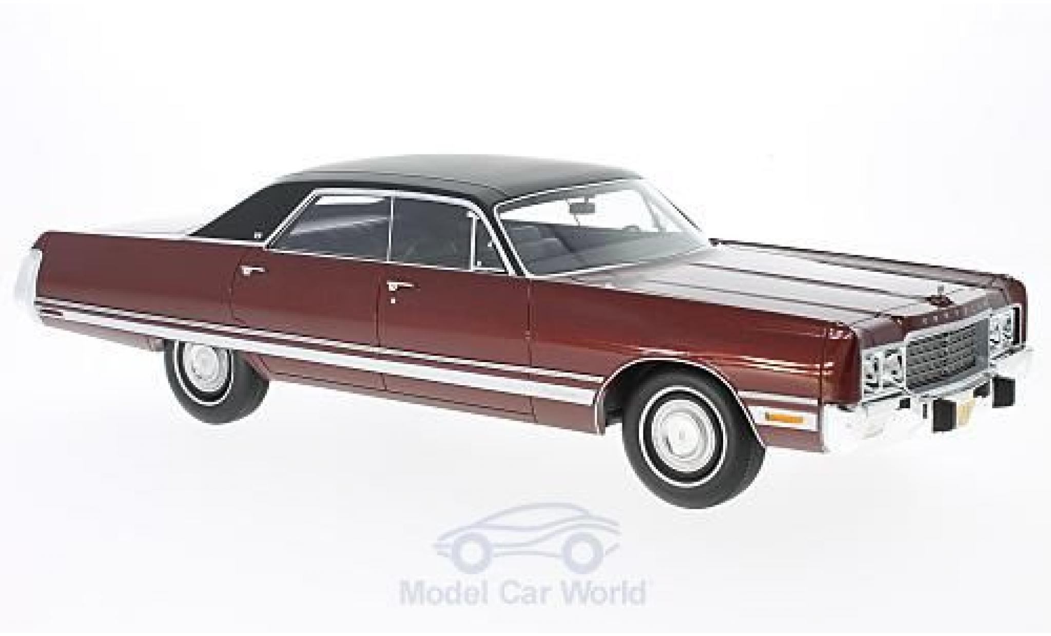 Chrysler New Yorker 1/18 BoS Models Brougham metallico rosso/nero 1973 modellino in miniatura