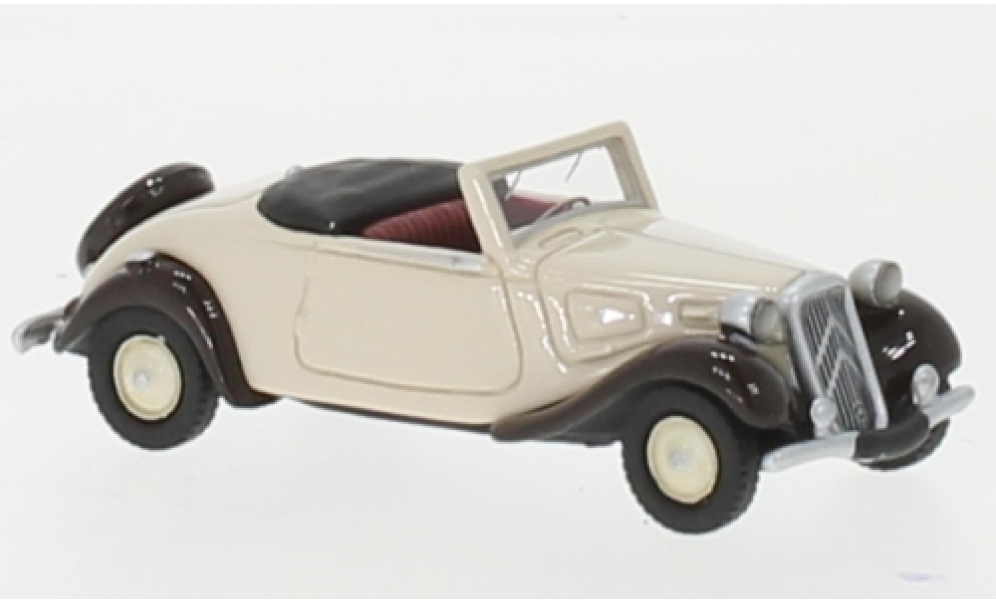 Citroen Traction 1/87 BoS Models Avant Cabriolet beige/marroneee 1936 modellino in miniatura