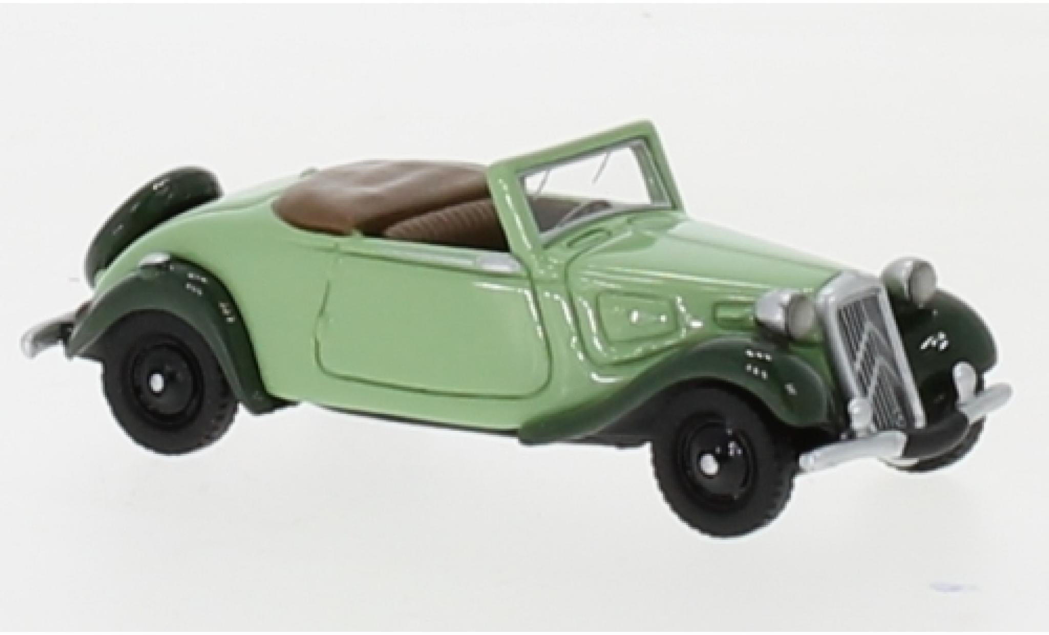 Citroen Traction 1/87 BoS Models Avant Cabriolet verde/verde 1936 modellino in miniatura