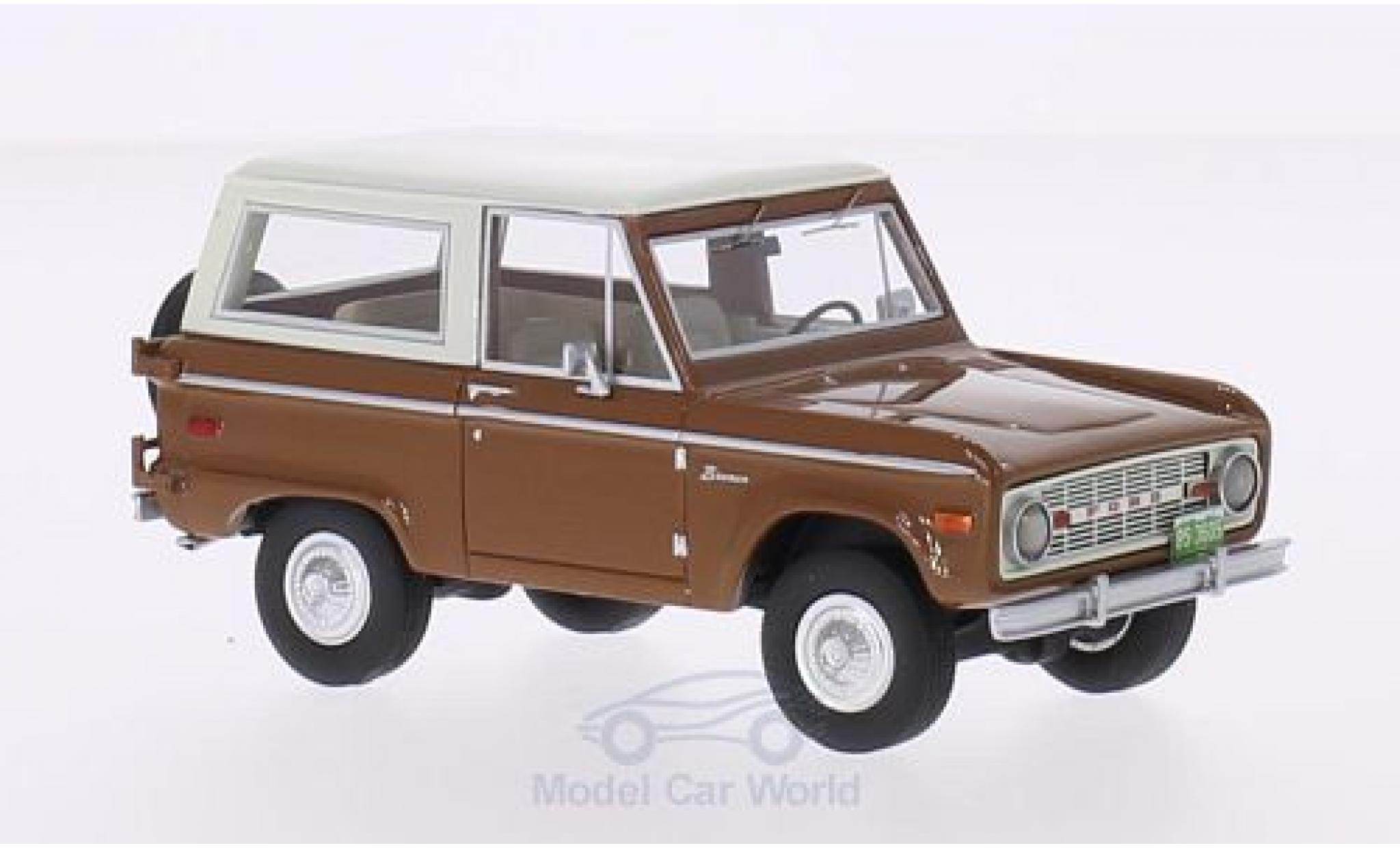 Ford Bronco 1/43 BoS Models marroneee/bianco 1970 modellino in miniatura