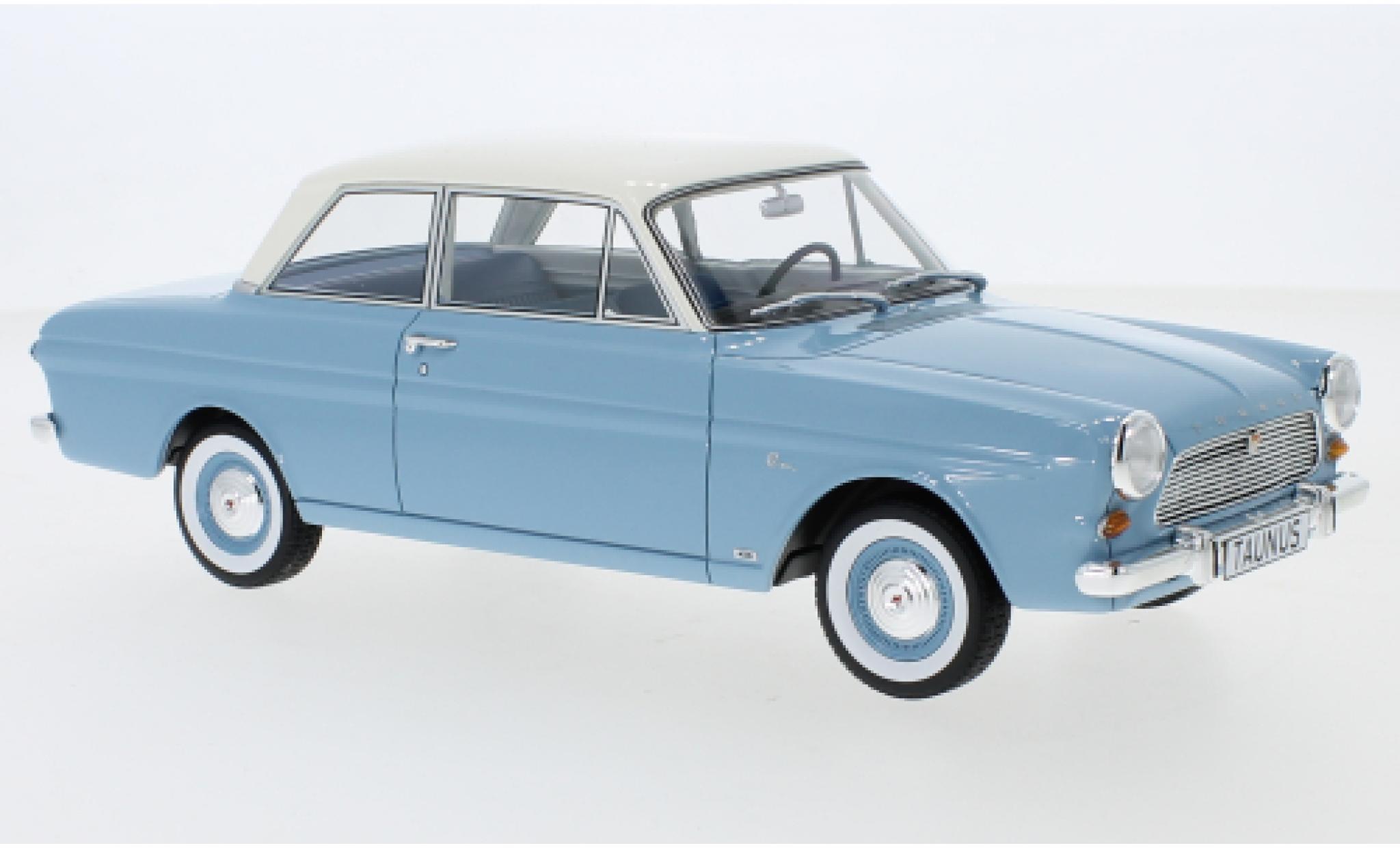 Ford Taunus 1/18 BoS Models 12M (P4) Limousine blu/bianco 1965 modellino in miniatura