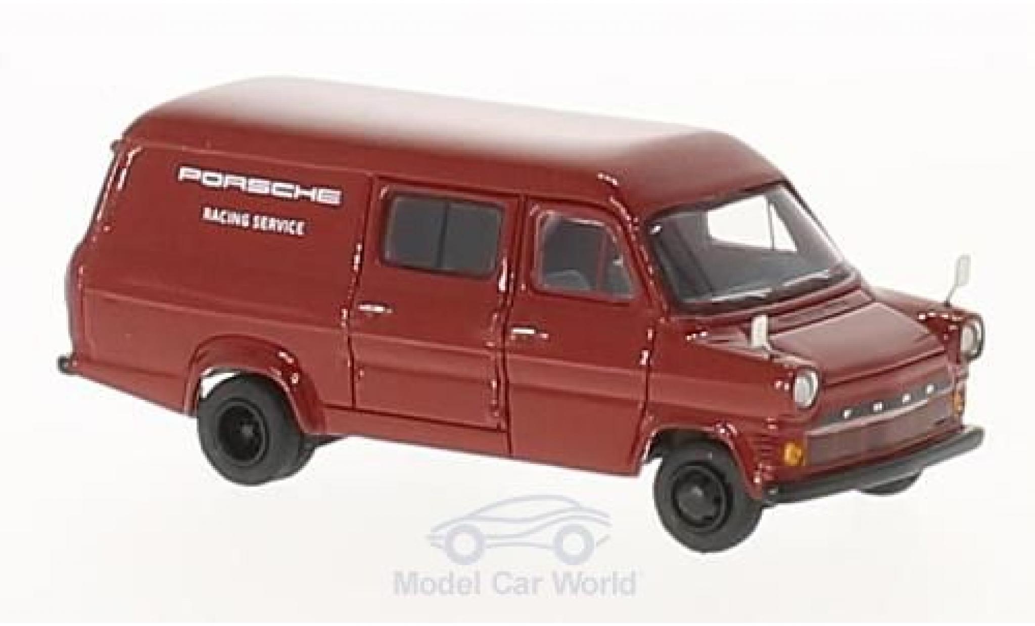 Ford Transit 1/87 BoS Models Mk. I rosso Porsche Racing Service 1965 modellino in miniatura