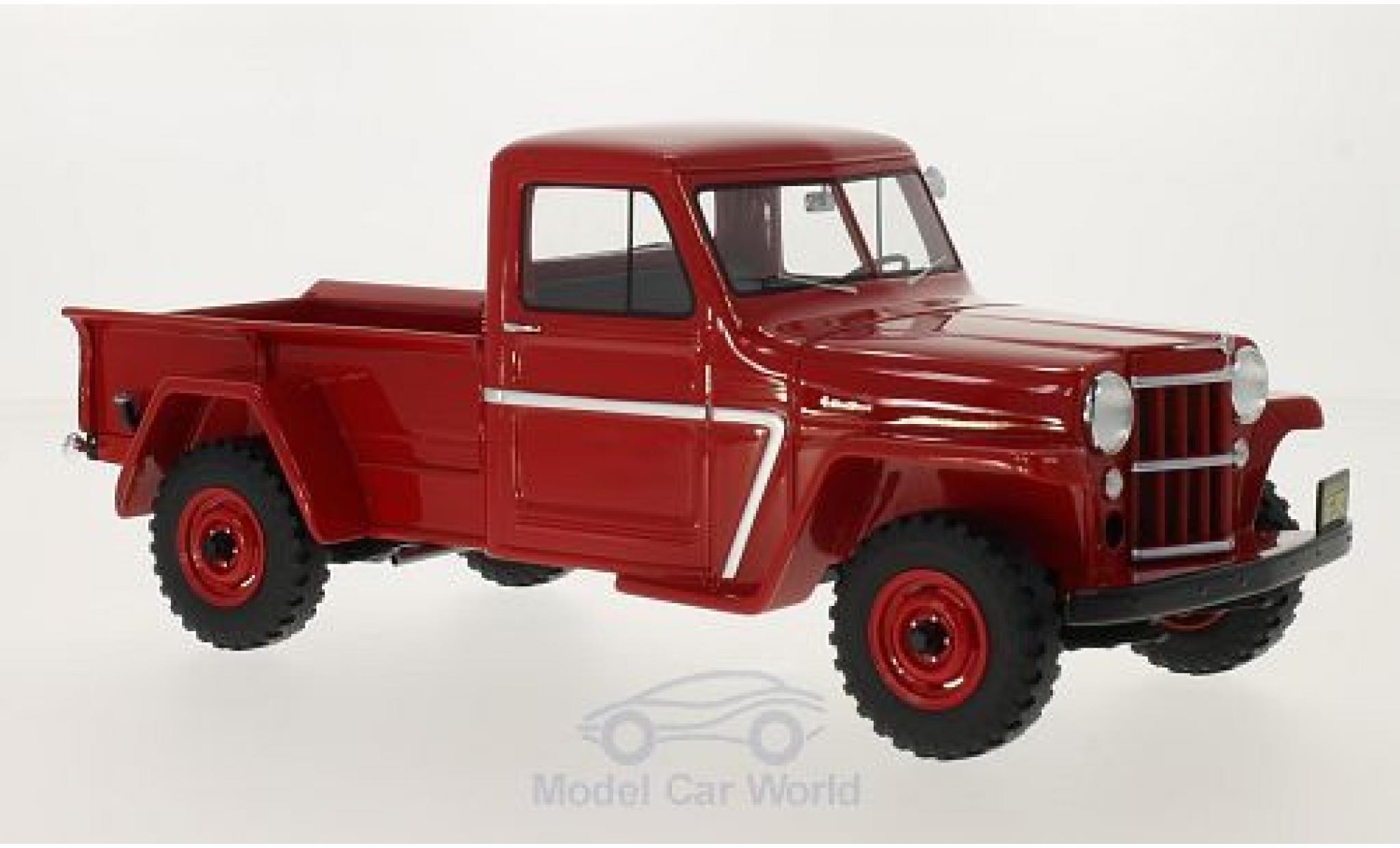 Jeep Willys 1/18 BoS Models Pick Up rosso 1954 modellino in miniatura