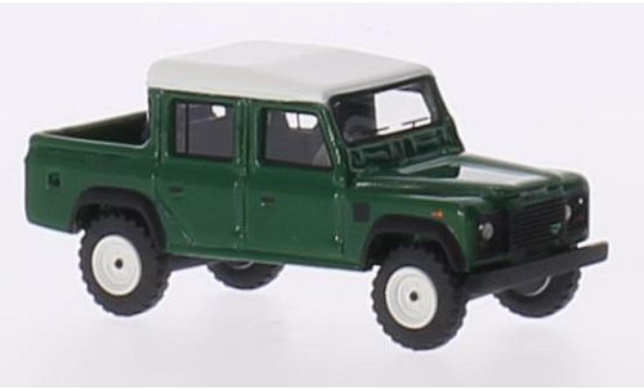 Land Rover Defender 1/87 BoS Models 110 Double Cab Pickup verde/matt-bianco RHD 1990 modellino in miniatura