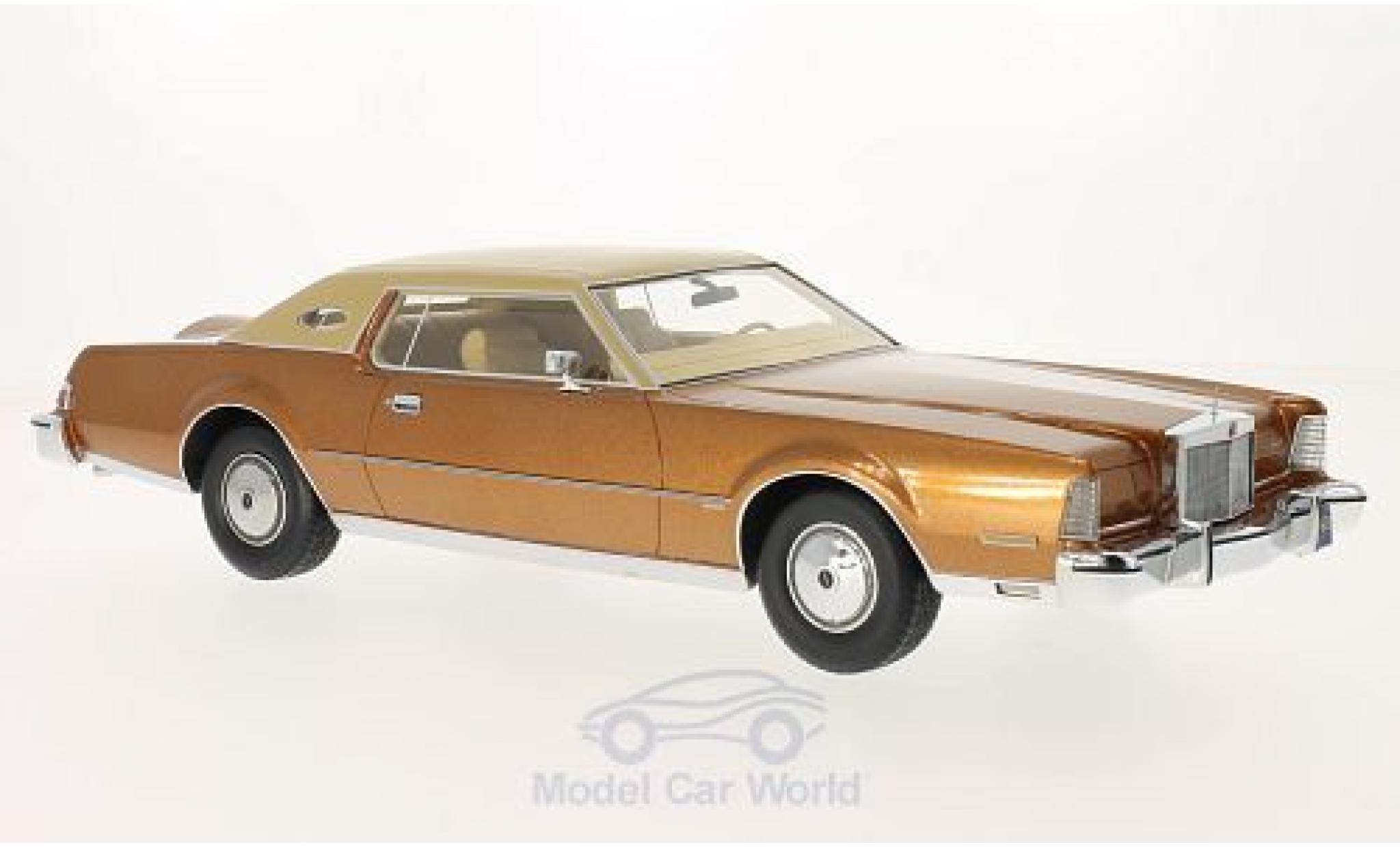 Lincoln Continental 1/18 BoS Models Mark IV Luxus metallico marroneee/matt-beige 1974 modellino in miniatura