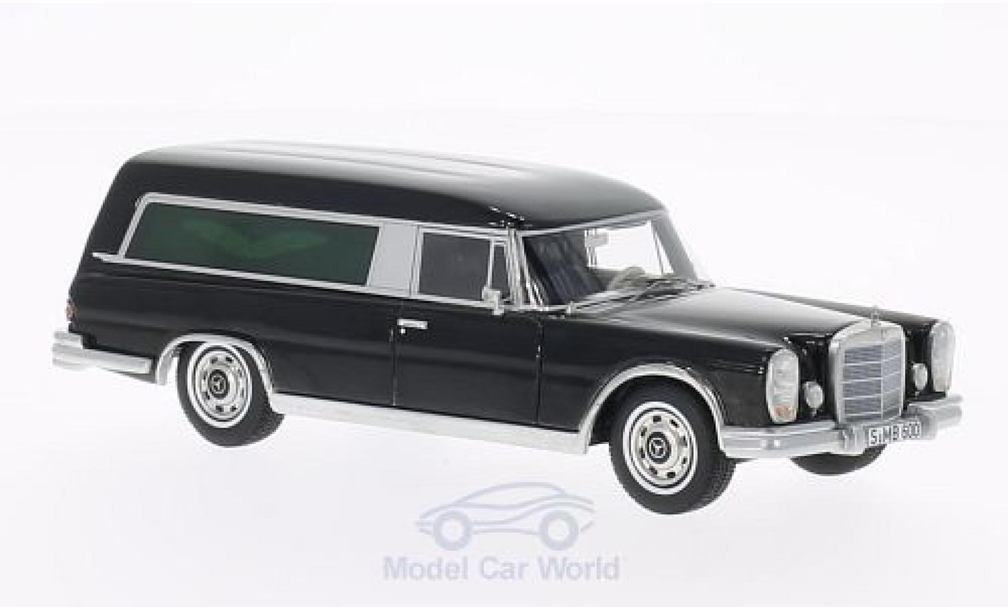 Mercedes 600 1/43 BoS Models Pollmann nero Bestattungswagen modellino in miniatura