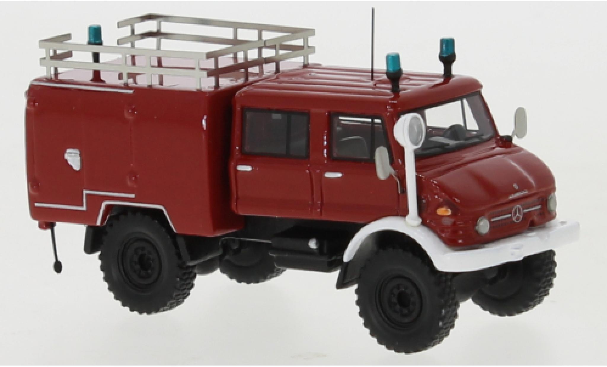 Mercedes Unimog 1/87 BoS Models U416 DoKa Feuerwehr 1977 modellino in miniatura